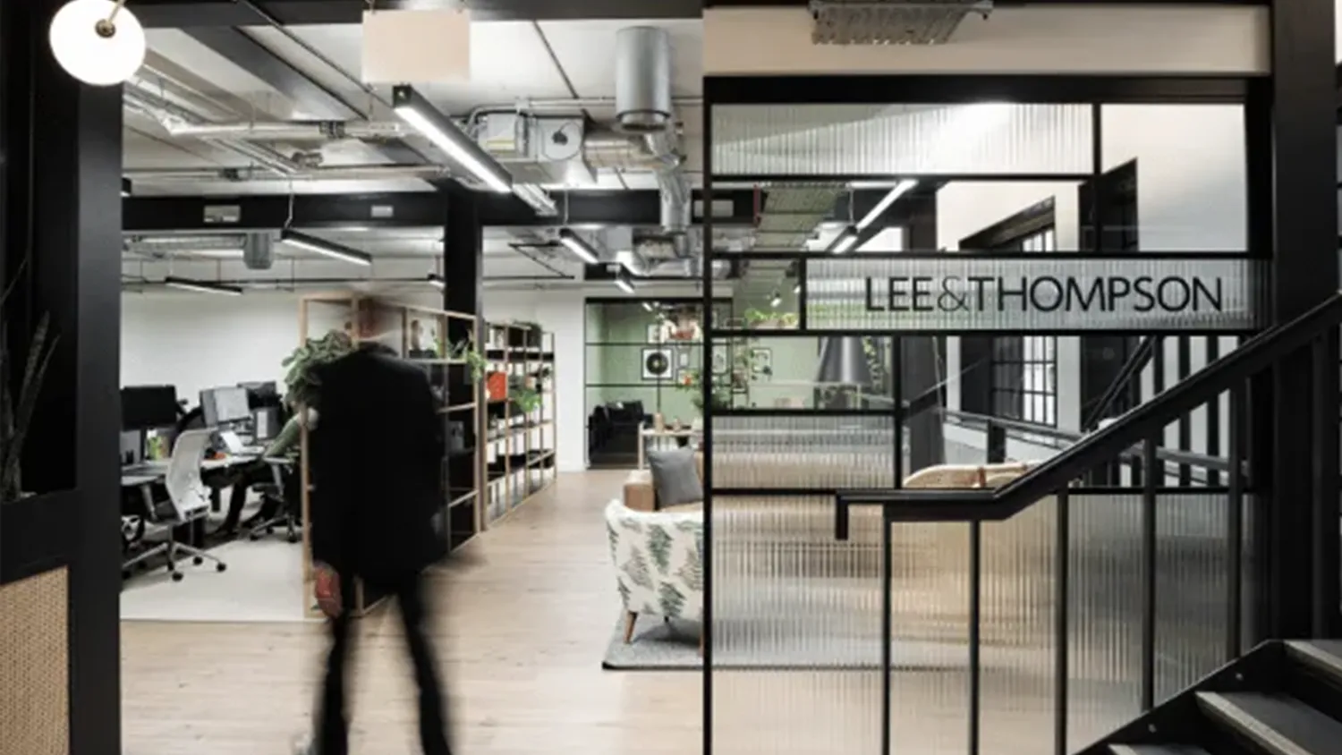 Entrance to legal firm Lee & Thompson's office in Fitzrovia, london