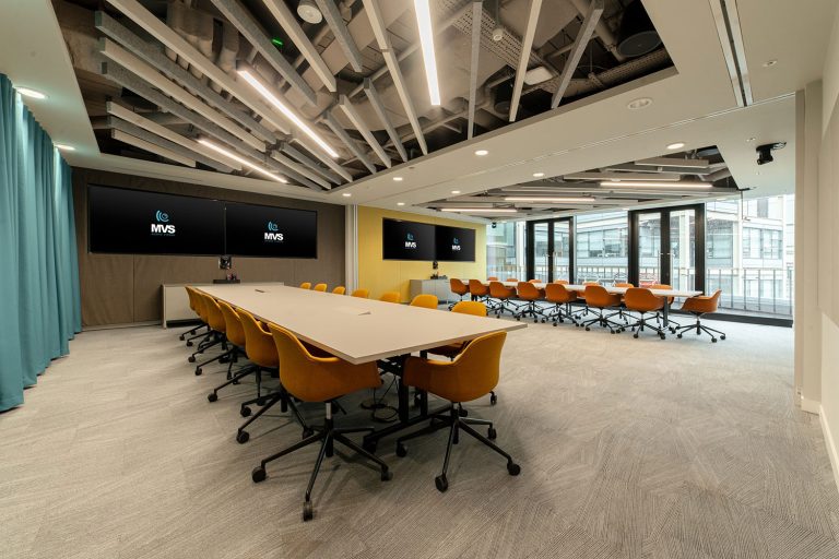 Boardroom with video conferencing AV equipment