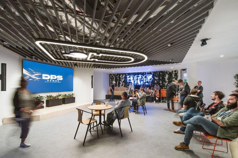 Townhall / All-Hands room with video conferencing AV equipment